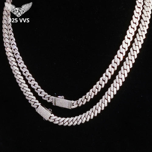 Ice Cuban Link Chain 925 Silver VVS Moissanite Necklace