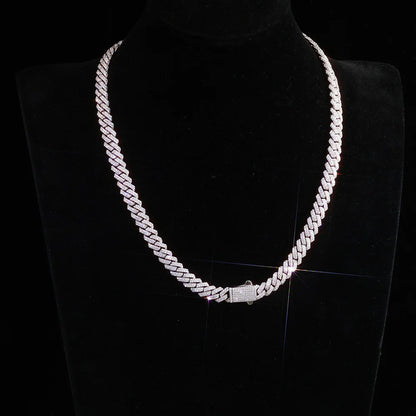 Ice Cuban Link Chain 925 Silver VVS Moissanite Necklace