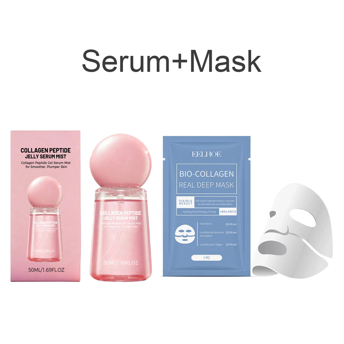 Collagen Peptide Jelly Serum Mist Smooth Dry Moisturizing Brighten Firm Fade Pore Nourishing Face Care Caviar Pdrn Essence Spray